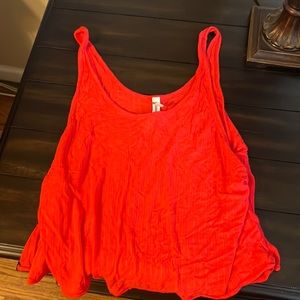 Free people red/orange flowy crop top
